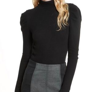 Free People Puff Sleeve Turtle Neck Sweater